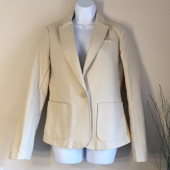 GAP Jackets & Blazers - GAP Cream cotton blend blazer style chore coat washable M